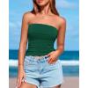 imageBTFBM Womens Strapless Tube Tops Summer Spring Clothes 2025 Trendy Casual Ruched Stretchy Going Out Bodycon Bandeau TopDark Green