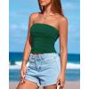 imageBTFBM Womens Strapless Tube Tops Summer Spring Clothes 2025 Trendy Casual Ruched Stretchy Going Out Bodycon Bandeau TopDark Green