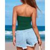 imageBTFBM Womens Strapless Tube Tops Summer Spring Clothes 2025 Trendy Casual Ruched Stretchy Going Out Bodycon Bandeau TopDark Green