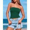 imageBTFBM Womens Strapless Tube Tops Summer Spring Clothes 2025 Trendy Casual Ruched Stretchy Going Out Bodycon Bandeau TopDark Green