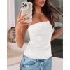 imageBTFBM Womens Strapless Tube Tops Summer Spring Clothes 2025 Trendy Casual Ruched Stretchy Going Out Bodycon Bandeau TopWhite