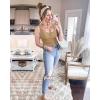 imageBTFBM Womens Summer Ribbed Tank Tops Crew Neck Button Down Slim Fit Basic Sleeveless Tunic Blouse Casual Henley ShirtsLight Khaki