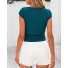 imageBTFBM Womens Summer Tops 2025 Ribbed T Shirts Crew Neck Short Sleeve Stretchy Ruched Slim Fit Workout Going Out TopDark Blue