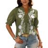 Floral Army Green White