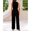 imageBTFBM Women Summer 2 Piece Outfits 2025 Beach Crew Neck Sleeveless Cropped Top Elastic Waist Wide Leg Pants Lounge SetBlack