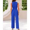 imageBTFBM Women Summer 2 Piece Outfits 2025 Beach Crew Neck Sleeveless Cropped Top Elastic Waist Wide Leg Pants Lounge SetBlue
