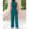 imageBTFBM Women Summer 2 Piece Outfits 2025 Beach Crew Neck Sleeveless Cropped Top Elastic Waist Wide Leg Pants Lounge SetBlue Green