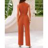 imageBTFBM Women Summer 2 Piece Outfits 2025 Beach Crew Neck Sleeveless Cropped Top Elastic Waist Wide Leg Pants Lounge SetBrick Red