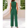 imageBTFBM Women Summer 2 Piece Outfits 2025 Beach Crew Neck Sleeveless Cropped Top Elastic Waist Wide Leg Pants Lounge SetGreen
