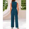 imageBTFBM Women Summer 2 Piece Outfits 2025 Beach Crew Neck Sleeveless Cropped Top Elastic Waist Wide Leg Pants Lounge SetLake Blue