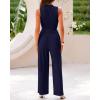 imageBTFBM Women Summer 2 Piece Outfits 2025 Beach Crew Neck Sleeveless Cropped Top Elastic Waist Wide Leg Pants Lounge SetNavy