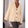 imageBTFBM Fall Fashion 2025 Button Down Cardigan Sweaters for Women Trendy V Neck Long Sleeve Knit Winter Coat OuterwearBeige