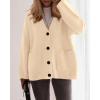 imageBTFBM Fall Fashion 2025 Button Down Cardigan Sweaters for Women Trendy V Neck Long Sleeve Knit Winter Coat OuterwearBeige