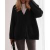 imageBTFBM Fall Fashion 2025 Button Down Cardigan Sweaters for Women Trendy V Neck Long Sleeve Knit Winter Coat OuterwearBlack