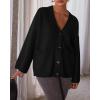 imageBTFBM Fall Fashion 2025 Button Down Cardigan Sweaters for Women Trendy V Neck Long Sleeve Knit Winter Coat OuterwearBlack