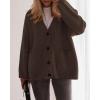 imageBTFBM Fall Fashion 2025 Button Down Cardigan Sweaters for Women Trendy V Neck Long Sleeve Knit Winter Coat OuterwearBrown