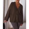 imageBTFBM Fall Fashion 2025 Button Down Cardigan Sweaters for Women Trendy V Neck Long Sleeve Knit Winter Coat OuterwearBrown