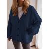 imageBTFBM Fall Fashion 2025 Button Down Cardigan Sweaters for Women Trendy V Neck Long Sleeve Knit Winter Coat OuterwearNavy Blue
