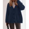 imageBTFBM Fall Fashion 2025 Button Down Cardigan Sweaters for Women Trendy V Neck Long Sleeve Knit Winter Coat OuterwearNavy Blue
