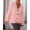 imageBTFBM Fall Fashion 2025 Button Down Cardigan Sweaters for Women Trendy V Neck Long Sleeve Knit Winter Coat OuterwearPink