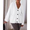 imageBTFBM Fall Fashion 2025 Button Down Cardigan Sweaters for Women Trendy V Neck Long Sleeve Knit Winter Coat OuterwearWhite