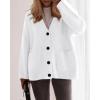 imageBTFBM Fall Fashion 2025 Button Down Cardigan Sweaters for Women Trendy V Neck Long Sleeve Knit Winter Coat OuterwearWhite