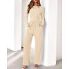 imageBTFBM Jumpsuits For Women Dressy Casual Fall Clothes 2025 Long Sleeve Knit Ruched Business Lounge Pants Rompers PocketsBeige