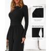 imageBTFBM Jumpsuits For Women Dressy Casual Fall Clothes 2025 Long Sleeve Knit Ruched Business Lounge Pants Rompers PocketsBlack