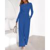 imageBTFBM Jumpsuits For Women Dressy Casual Fall Clothes 2025 Long Sleeve Knit Ruched Business Lounge Pants Rompers PocketsBlue
