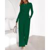imageBTFBM Jumpsuits For Women Dressy Casual Fall Clothes 2025 Long Sleeve Knit Ruched Business Lounge Pants Rompers PocketsDark Green
