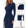 imageBTFBM Jumpsuits For Women Dressy Casual Fall Clothes 2025 Long Sleeve Knit Ruched Business Lounge Pants Rompers PocketsNavy