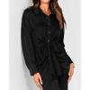 imageBTFBM Maxi Dresses for Women Fall 2025 Long Sleeve Lapel Neck Button Down Elegant Satin Belted Ruched Summer Shirt DressBlack