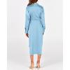 imageBTFBM Maxi Dresses for Women Fall 2025 Long Sleeve Lapel Neck Button Down Elegant Satin Belted Ruched Summer Shirt DressLight Blue