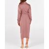 imageBTFBM Maxi Dresses for Women Fall 2025 Long Sleeve Lapel Neck Button Down Elegant Satin Belted Ruched Summer Shirt DressPink