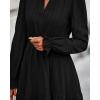 imageBTFBM Mini Dresses for Women 2025 Casual Lightweight Long Sleeve V Neck A Line Elastic Waist Party Holiday Dress PocketsBlack