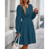 imageBTFBM Mini Dresses for Women 2025 Casual Lightweight Long Sleeve V Neck A Line Elastic Waist Party Holiday Dress PocketsLake Blue