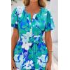 imageBTFBM Summer Dresses for Women 2025 Floral Casual Short Sleeve V Neck Elastic Waist Maxi Wedding Guest Dress PocketsFloral Blue Green