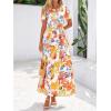 imageBTFBM Summer Dresses for Women 2025 Floral Casual Short Sleeve V Neck Elastic Waist Maxi Wedding Guest Dress PocketsFloral Multicolored