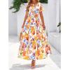 imageBTFBM Summer Dresses for Women 2025 Floral Casual Short Sleeve V Neck Elastic Waist Maxi Wedding Guest Dress PocketsFloral Multicolored