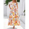 imageBTFBM Summer Dresses for Women 2025 Floral Casual Short Sleeve V Neck Elastic Waist Maxi Wedding Guest Dress PocketsFloral Multicolored