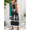 imageBTFBM Summer Dresses for Women 2025 Floral Smocked Boho Sleeveless Square Neck A Line Casual Beach Maxi Dress PocketsBlack