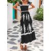 imageBTFBM Summer Dresses for Women 2025 Floral Smocked Boho Sleeveless Square Neck A Line Casual Beach Maxi Dress PocketsBlack