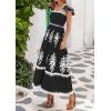 imageBTFBM Summer Dresses for Women 2025 Floral Smocked Boho Sleeveless Square Neck A Line Casual Beach Maxi Dress PocketsBlack