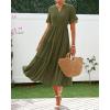 imageBTFBM Summer Dresses for Women 2025 Vacation V Neck Loose Short Sleeve A Line Tiered Flowy Casual Midi Beach DressArmy Green