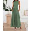 imageBTFBM Summer Maxi Dresses for Women 2025 Sleeveless Casual Ruched High Waisted Tank Long Sundress Flowy Beach DressBean Green
