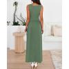 imageBTFBM Summer Maxi Dresses for Women 2025 Sleeveless Casual Ruched High Waisted Tank Long Sundress Flowy Beach DressBean Green