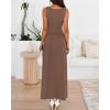 imageBTFBM Summer Maxi Dresses for Women 2025 Sleeveless Casual Ruched High Waisted Tank Long Sundress Flowy Beach DressKhaki