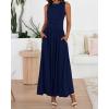 imageBTFBM Summer Maxi Dresses for Women 2025 Sleeveless Casual Ruched High Waisted Tank Long Sundress Flowy Beach DressNavy
