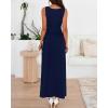 imageBTFBM Summer Maxi Dresses for Women 2025 Sleeveless Casual Ruched High Waisted Tank Long Sundress Flowy Beach DressNavy