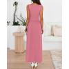 imageBTFBM Summer Maxi Dresses for Women 2025 Sleeveless Casual Ruched High Waisted Tank Long Sundress Flowy Beach DressPink